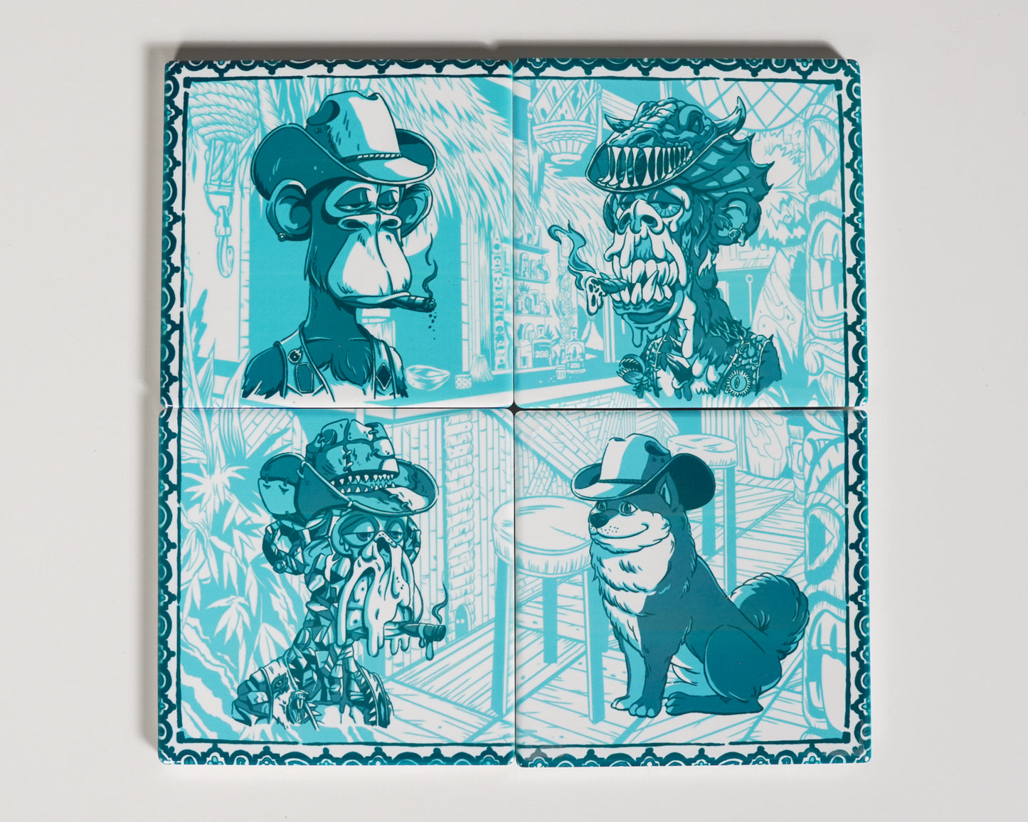 THE 288 Gang Azulejos Ceramic Coasters Set of 4